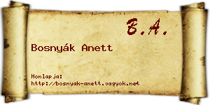 Bosnyák Anett névjegykártya